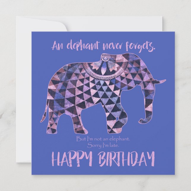 En elefant som aldrig har glömts bort - födelsedag (Framsida)