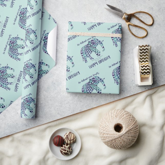 En elefant som aldrig har glömts bort - födelsedag presentpapper (Hantverk)