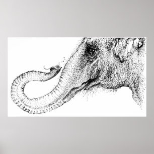 En elefant trogna 100% vid Inkspot Poster