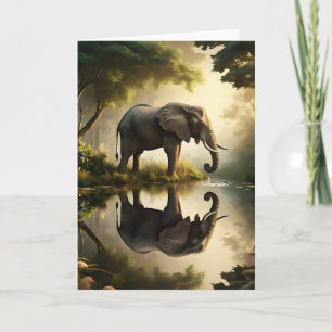 En elefants reflektion Grattis på födelsedagen Kort