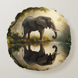 En elefants reflektion rund kudde