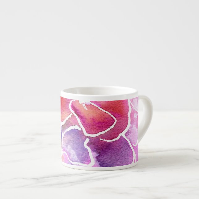 En Elegant Blommigt Rosa och Mauve Espresso Mugg Espressomugg (Framsida höger)