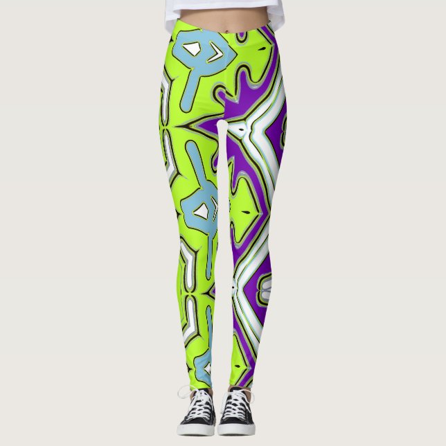 En elegant flervärgs "Ratti_Creative_Arts" Leggings (Framsida)