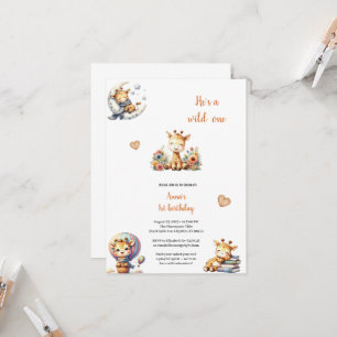 EN ELEGANT GIRAFFE BIRTHDAY-INBJUDANDE INBJUDNINGAR