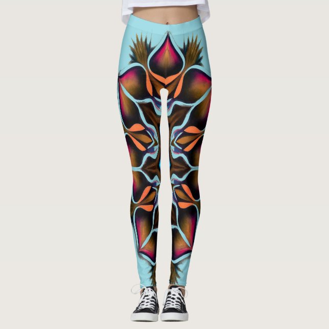 En elegant med sömlösa "Ratti_Kreativ_Arts"-koppli Leggings (Framsida)