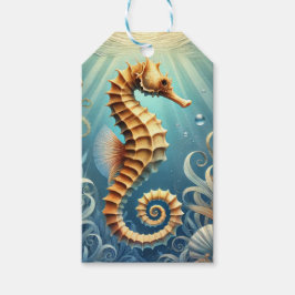 En elegant sjöman som simmar under vatten presentetikett