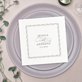 En Elegant som påverkar Bröllop blommor Pappersservett