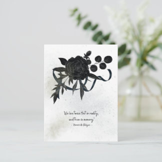 EN | Elegant Sympathy Card – Black Rose Vykort