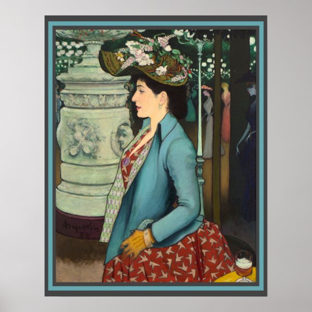 En Elegant Woman i Élysée Montmartre Poster (Framsidan)
