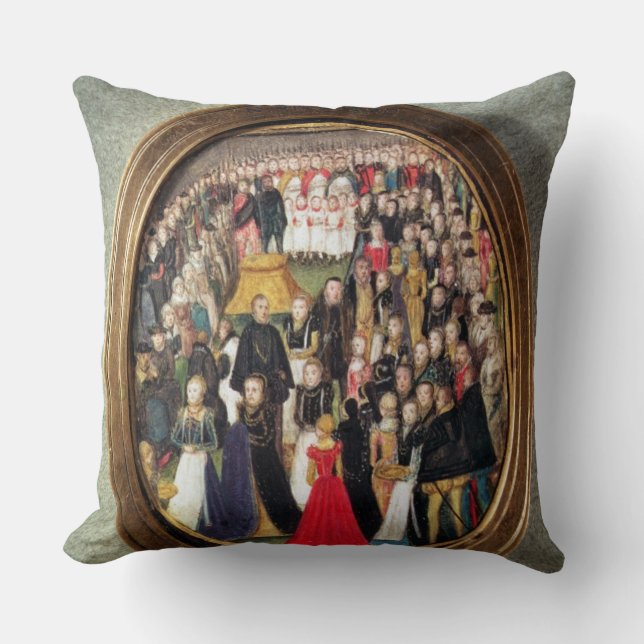 En Elizabethan Maundyceremoni, c.1560 (w/c på vel Kudde (Framsida)