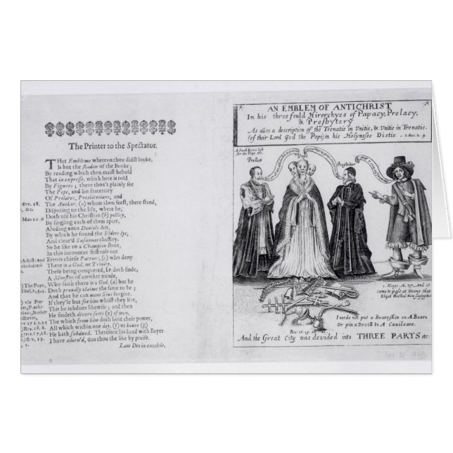 En Emblem av antichristen Hälsningskort (Framsidan Horizontal)