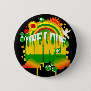 En En Kärlek Rasta Pin Knapp