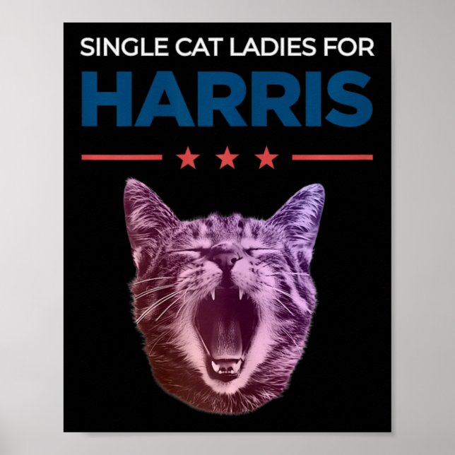 En enda katt Dam för Harris 2024 Poster (Framsidan)