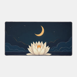 en enda lotus-blomma flytande på en mörk damm