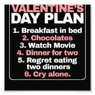 En enda Valentines day-dagsplan för alla hjärtans Fototryck
