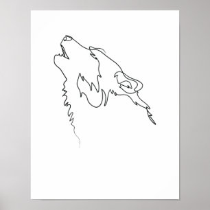 En enda Varg i rad Teckning Poster