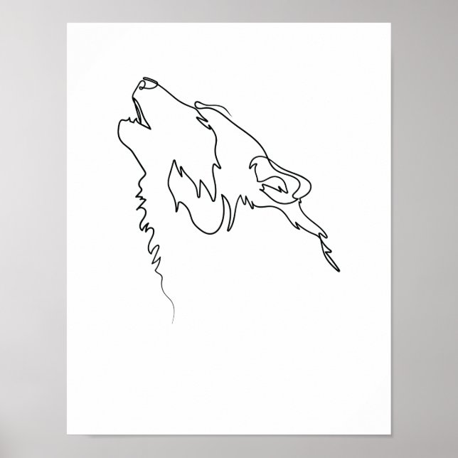 En enda Varg i rad Teckning Poster (Framsidan)