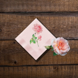En enda Vintage Rosa ros Pappersservett
