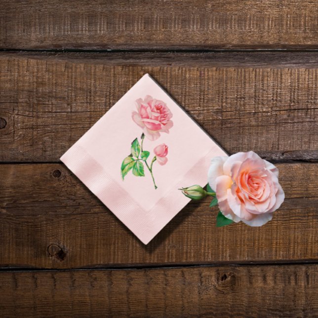 En enda Vintage Rosa ros Pappersservett (Skapare uppladdad)