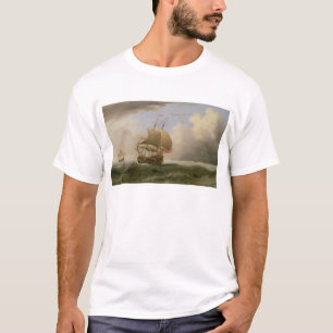 En engelsk frakt Slut-hauled i en stark bris T Shirt