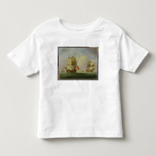 En engelska Sloop och en Frigate i en ljus bris ( Tee