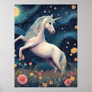 En enhörning i Den stjärniga natten Poster