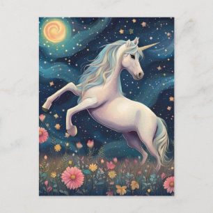 En enhörning i Starry Natt Vykort