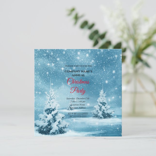 En enkel elegant julfest inbjudan (Stående Fram)