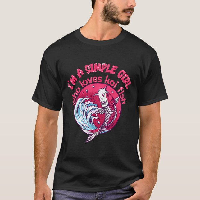 En enkel flicka som Kärlek Koi Fish T Shirt (Framsida)