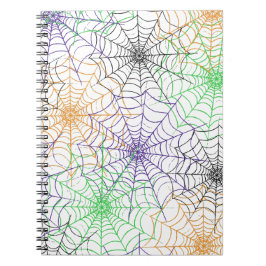 En enkel Halloween Spiders Webben Mönster Anteckningsbok