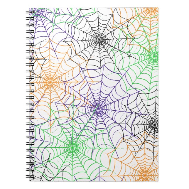 En enkel Halloween Spiders Webben Mönster Anteckningsbok (Framsidan)