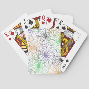 En enkel Halloween Spiders Webben Mönster Casinokort