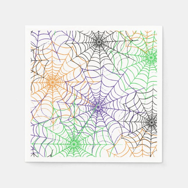 En enkel Halloween Spiders Webben Mönster Pappersservett (Framsidan)