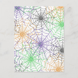 En enkel Halloween Spiders Webben Mönster Vykort