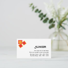 En enkel låt oss över barn visitkort