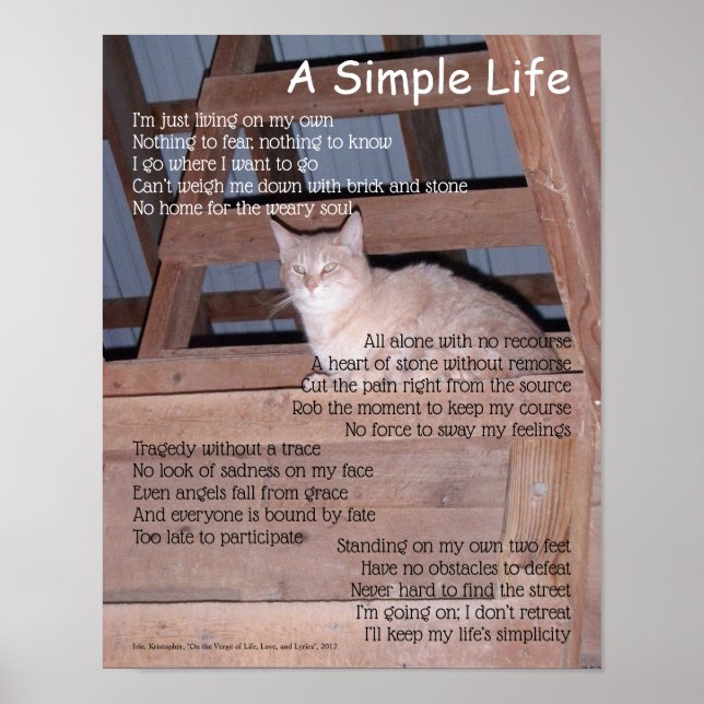 En enkel Life-Dikt Poster (Framsidan)