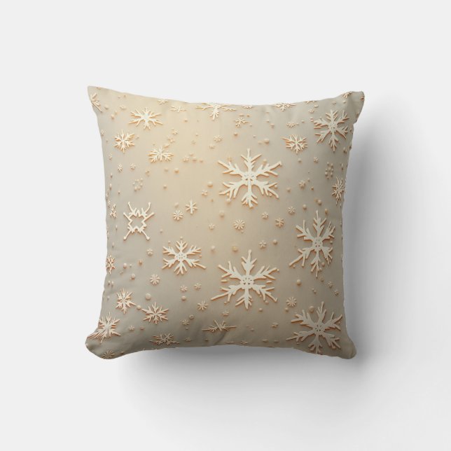 En enkel snöflinga mönster med varm känsla kudde (Framsida)