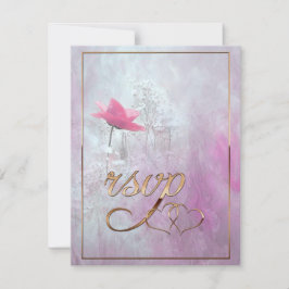 En enkel trim Rosa ros/Guld Anteckningskort