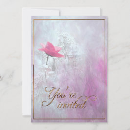 En enkel trim Rosa ros/Guld Inbjudningar