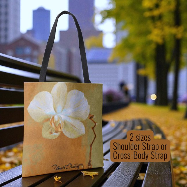 En enkel, tropisk digital skiss för orkidéer tygkasse (double-sided tote design)