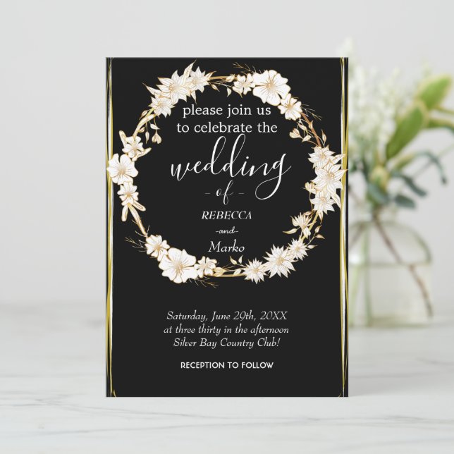 En enkel vit inbjudan till dig från guld (Stående Fram)