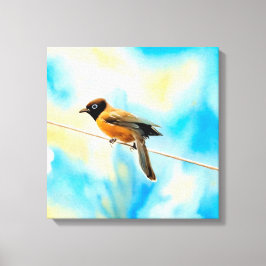 En ensam färglös fågel canvastryck