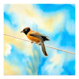 En ensam färglös fågel fototryck