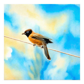 En ensam färglös fågel fototryck