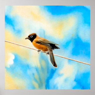 En ensam färglös fågel poster