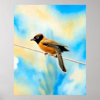 En ensam färglös fågel poster