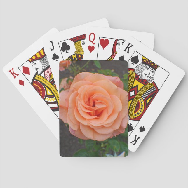 En ensam orange blomma casinokort (Baksidan)