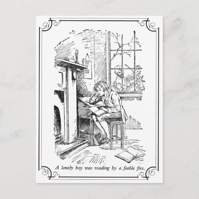 En ensam pojke vykort (Framsida)