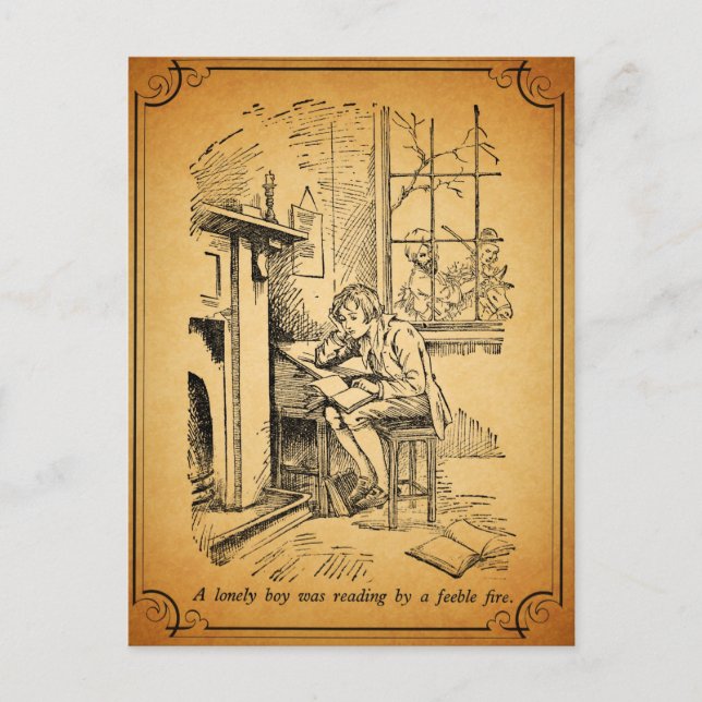 En ensam pojke vykort (Framsida)