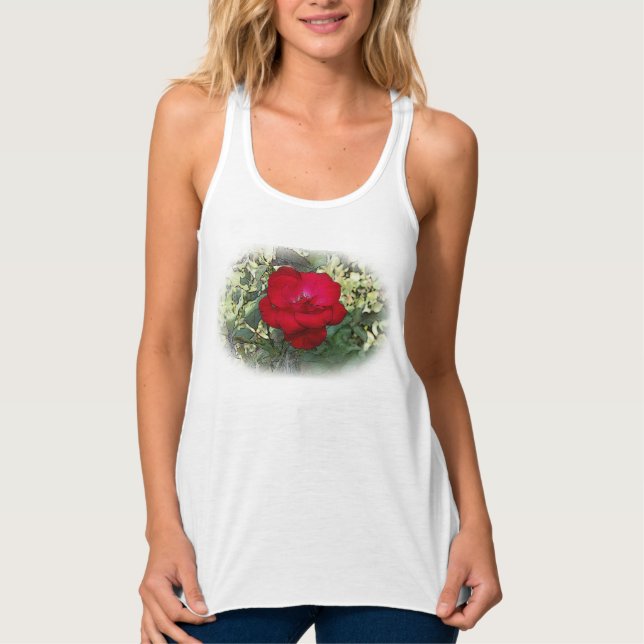 En ensam ros linne med racerback  (Framsida)